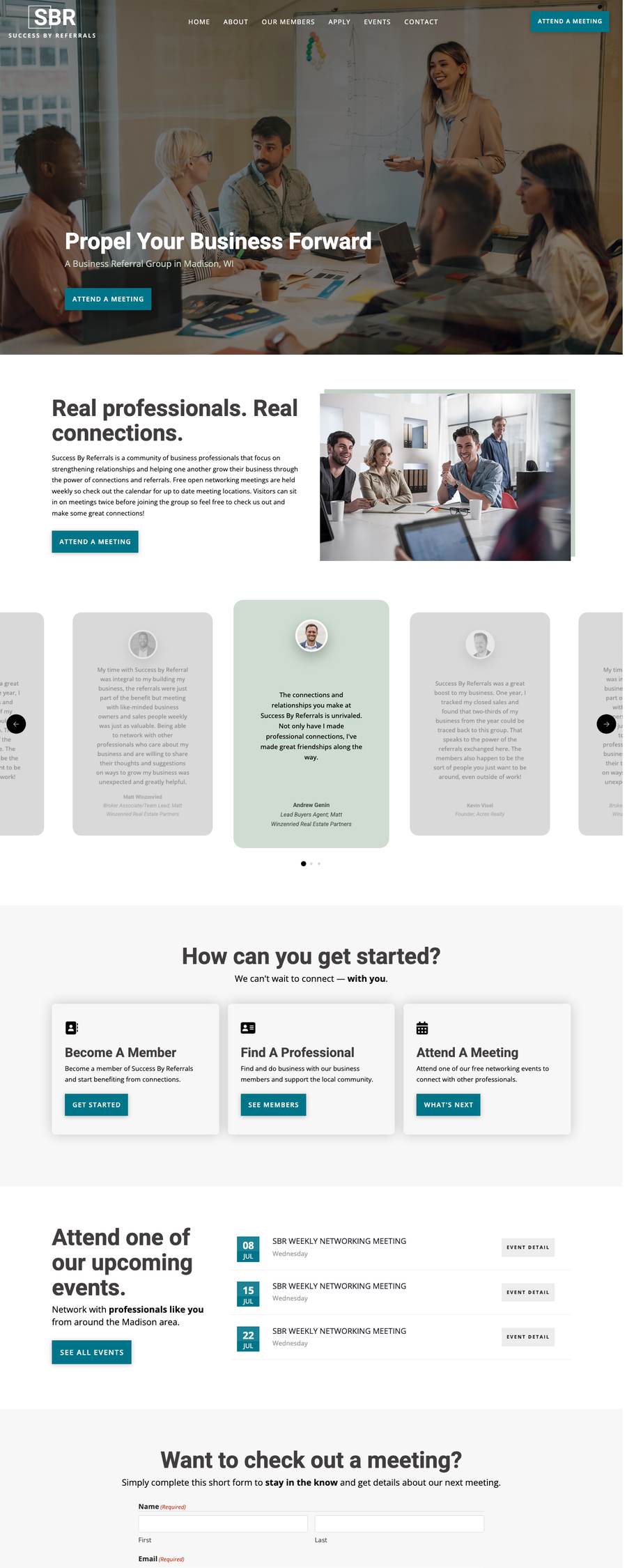 Success By Referrals website homepage